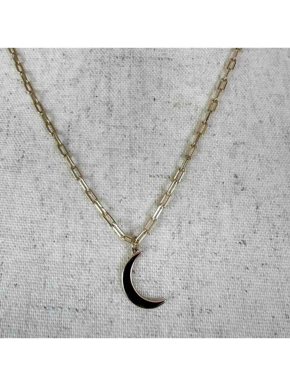 Unwritten black crescent moon necklace gold tone celestial witchy minimalist